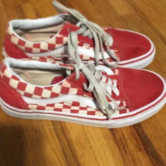 Vans Shoes Vans Old Skool Red White Checkered Skate Shoes Poshmark